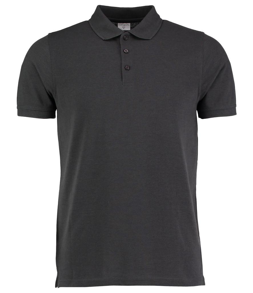graphite grey slim fit heavyweight workwear polo front