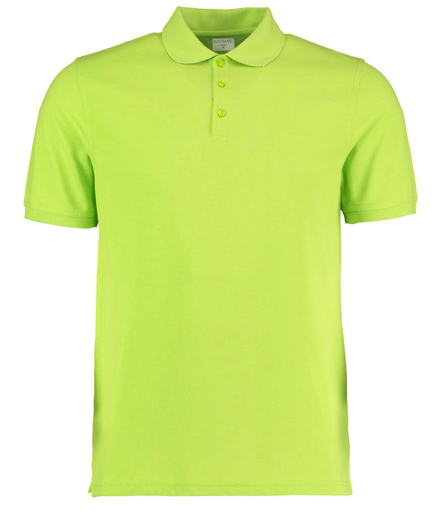 lime green slim fit heavyweight workwear polo front
