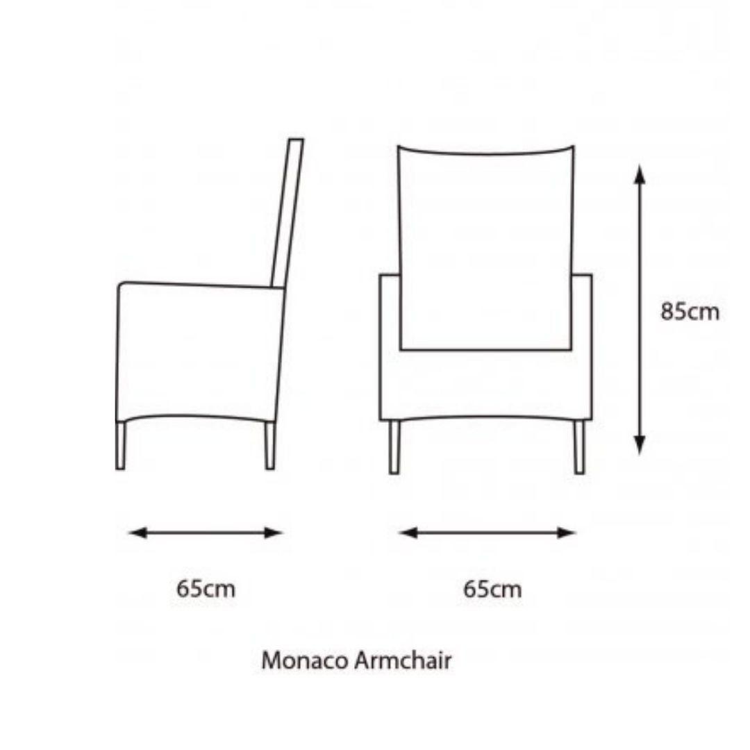 Monaco oak chair dimensions
