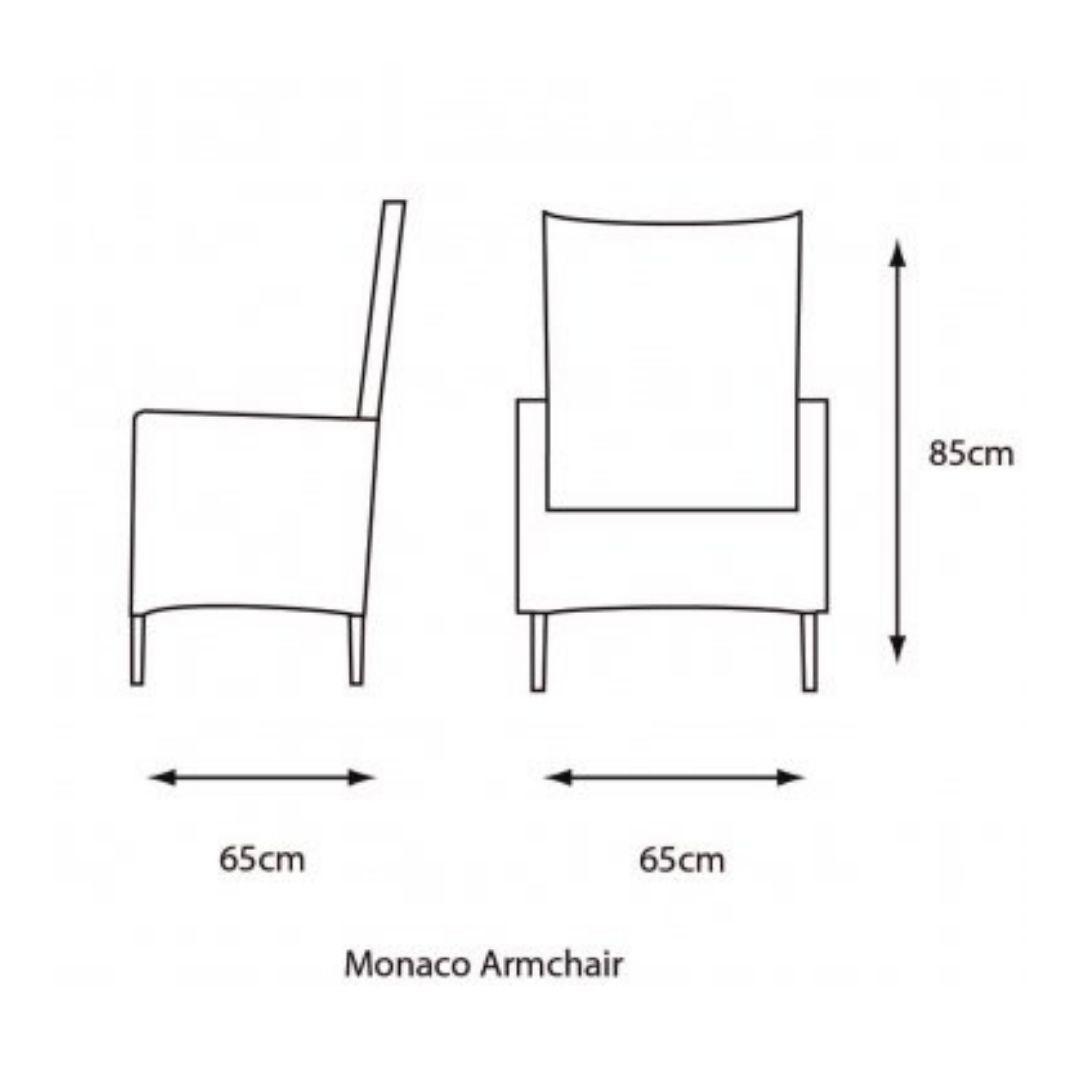 Monaco oak chair dimensions
