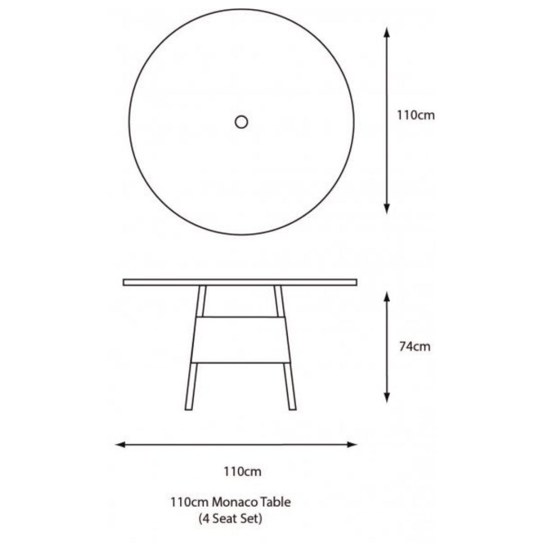 Monaco stone table dimensions
