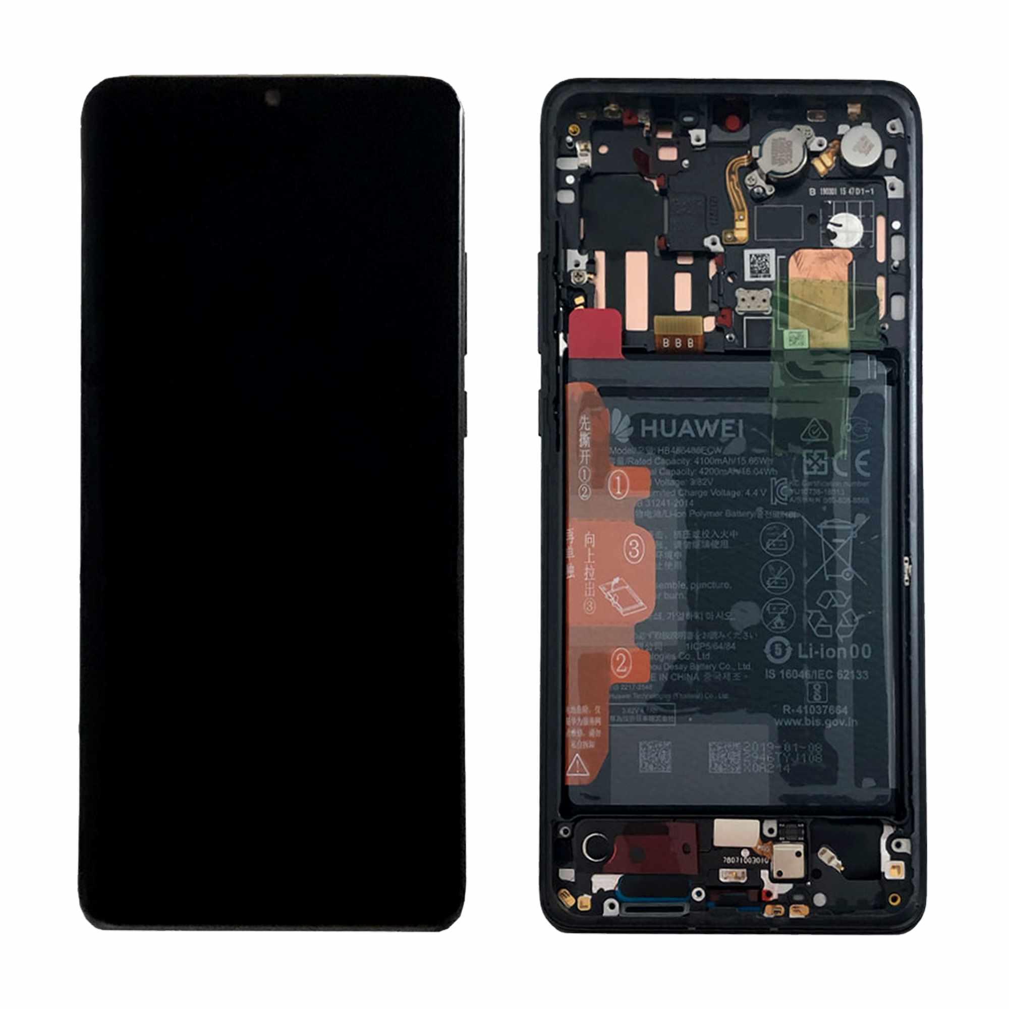 Huawei P30 Pro LCD / Touch + Battery - Black (VOG-L29, VOG-L09, VOG-L04 ...