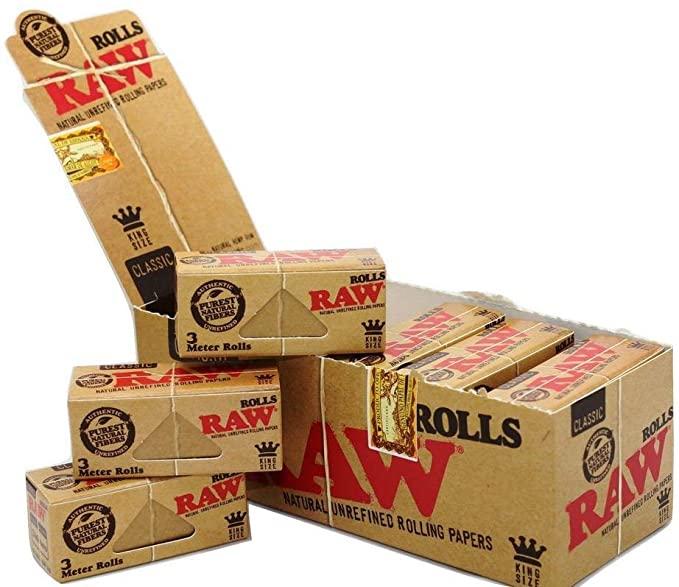  RAW Natural UNREFINED ORGANIC Rolling paper ROLLS 1 box - 24 x  5m papers : Health & Household