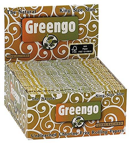 Greengo ''King Size Slim'' 100% Natural Unbleached Chlorine Free Rolling  Papers
