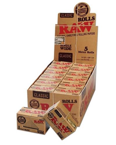  RAW Natural UNREFINED ORGANIC Rolling paper ROLLS 1 box - 24 x  5m papers : Health & Household