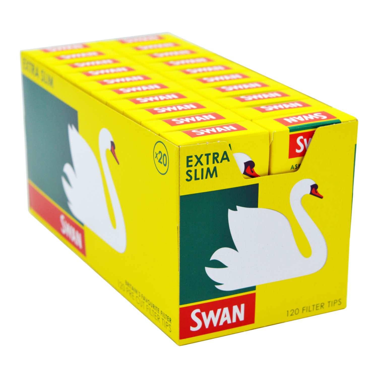 Swan Menthol Extra Slim Filter Tips - 20 Pack Boxes (Total 2400 Tips) UK Made