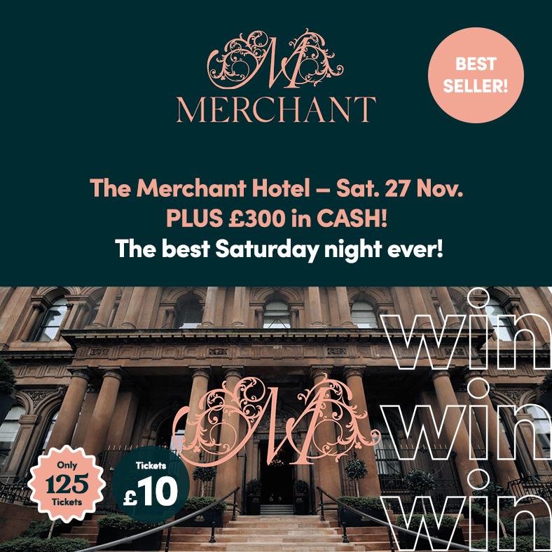 Win a Sat Night Stay in the Merchant Hotel with B&B & Rooftop Hot Tub Experience PLUS £300 in CASH!