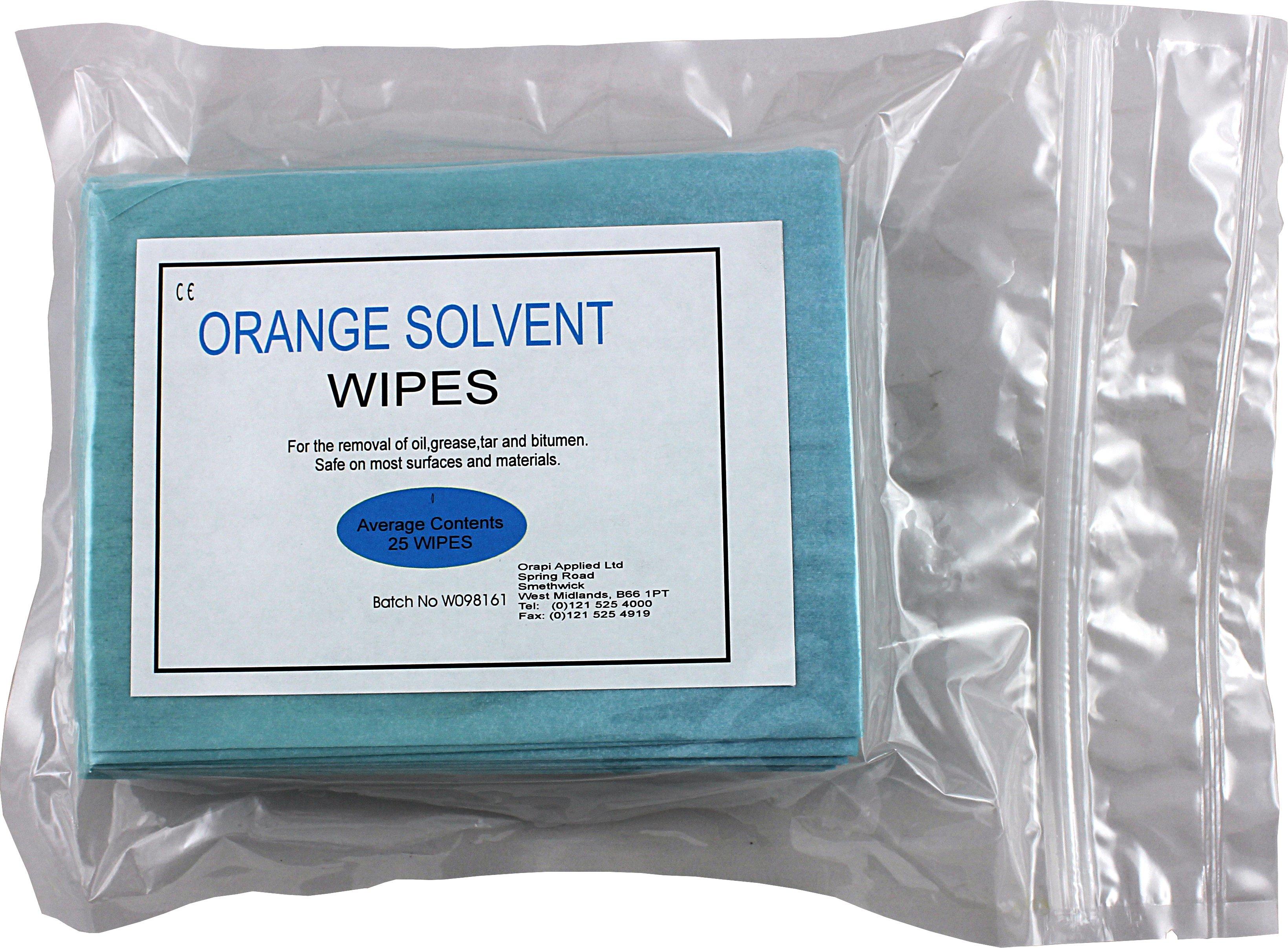 Orange Solvent Wipes Pack