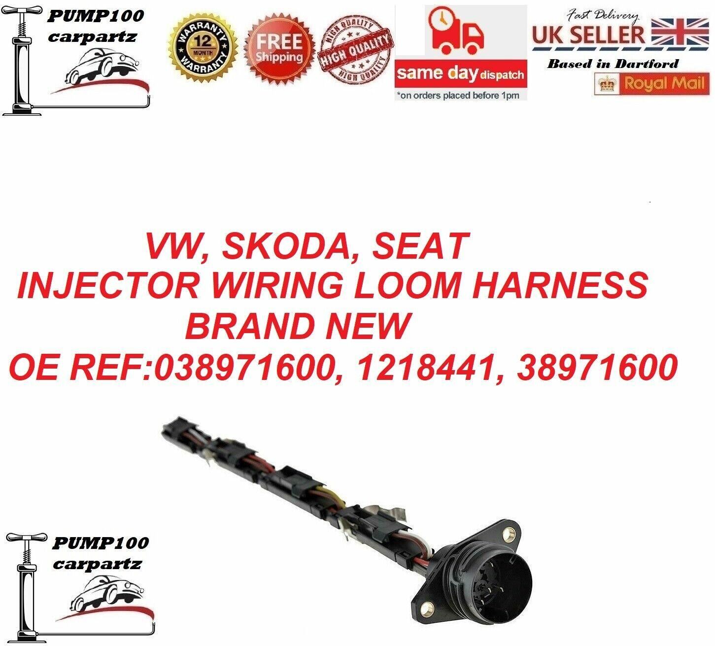 FOR VW SKODA SEAT INJECTOR WIRING LOOM HARNESS FOR DIESEL ENGINES 038971600