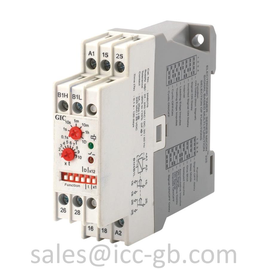 GIC Series Micon™ 225 Signal Based Multi Function 24-240 VAC / DC 0.1s to 120 Days 2A8DT6