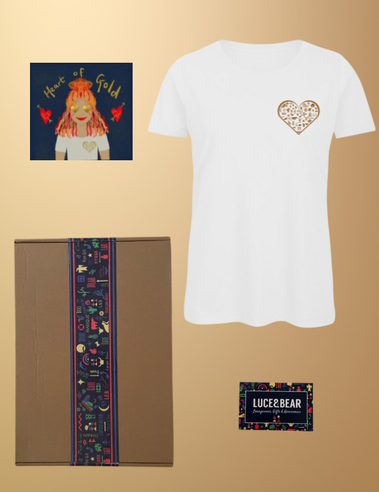 White Heart of Gold Tee and Card bundle