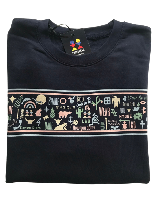 Navy pastel Power Panel sweatshirt