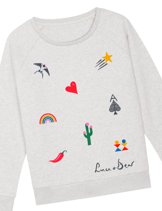 Cream heather grey Lady Luck Sweat