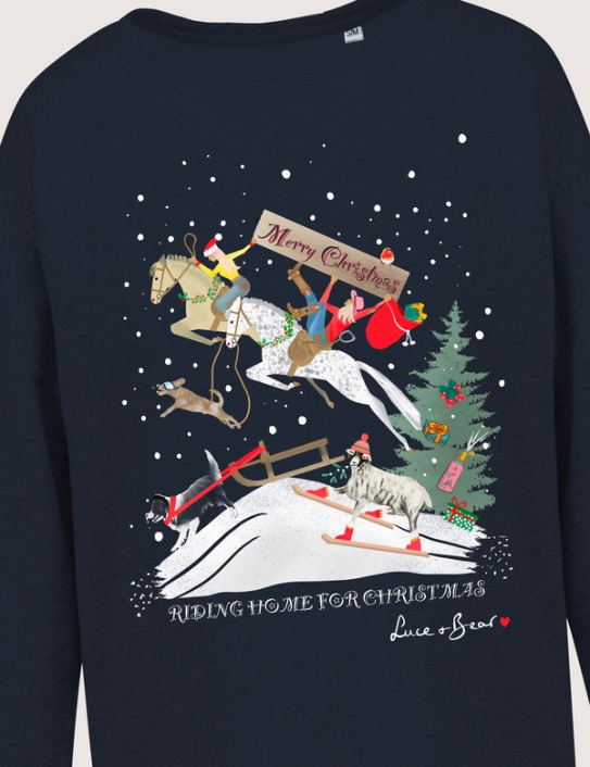 Navy Riding Home for Christmas Sweatshirt