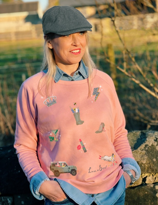 Woman wearing Lady Muck Sweat