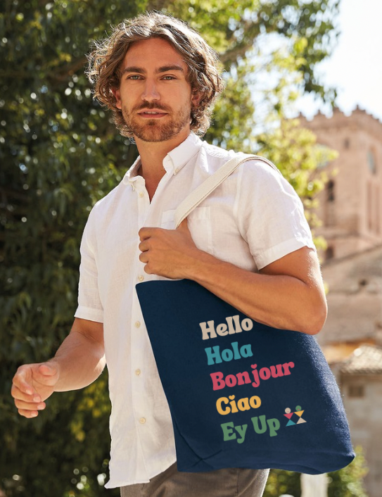 Man with Ey Up Jute Tote bag