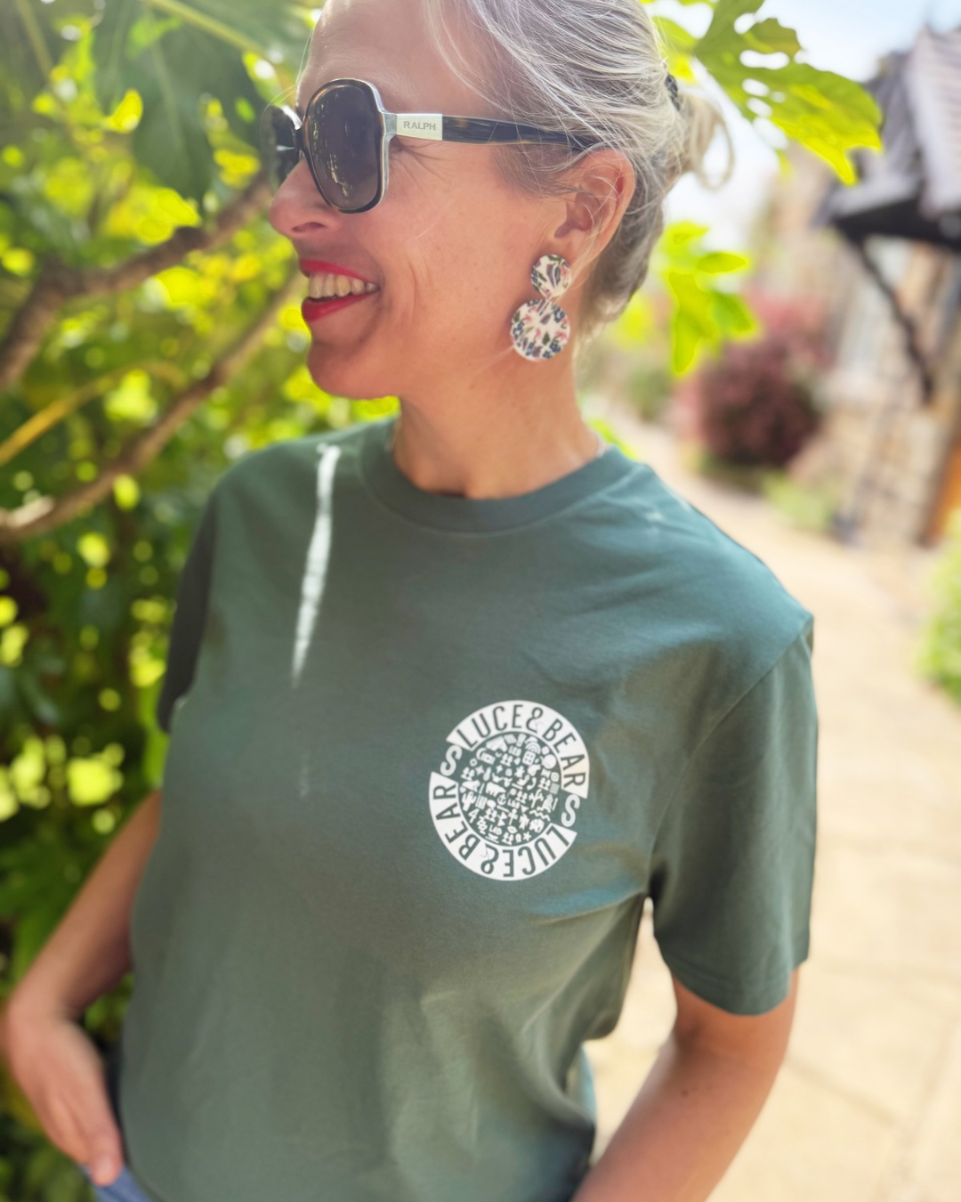 Woman wearing Green Bay Power T-shirt