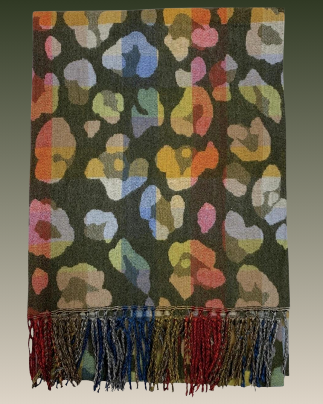 Khaki Wild Side Cashmere blend Scarf