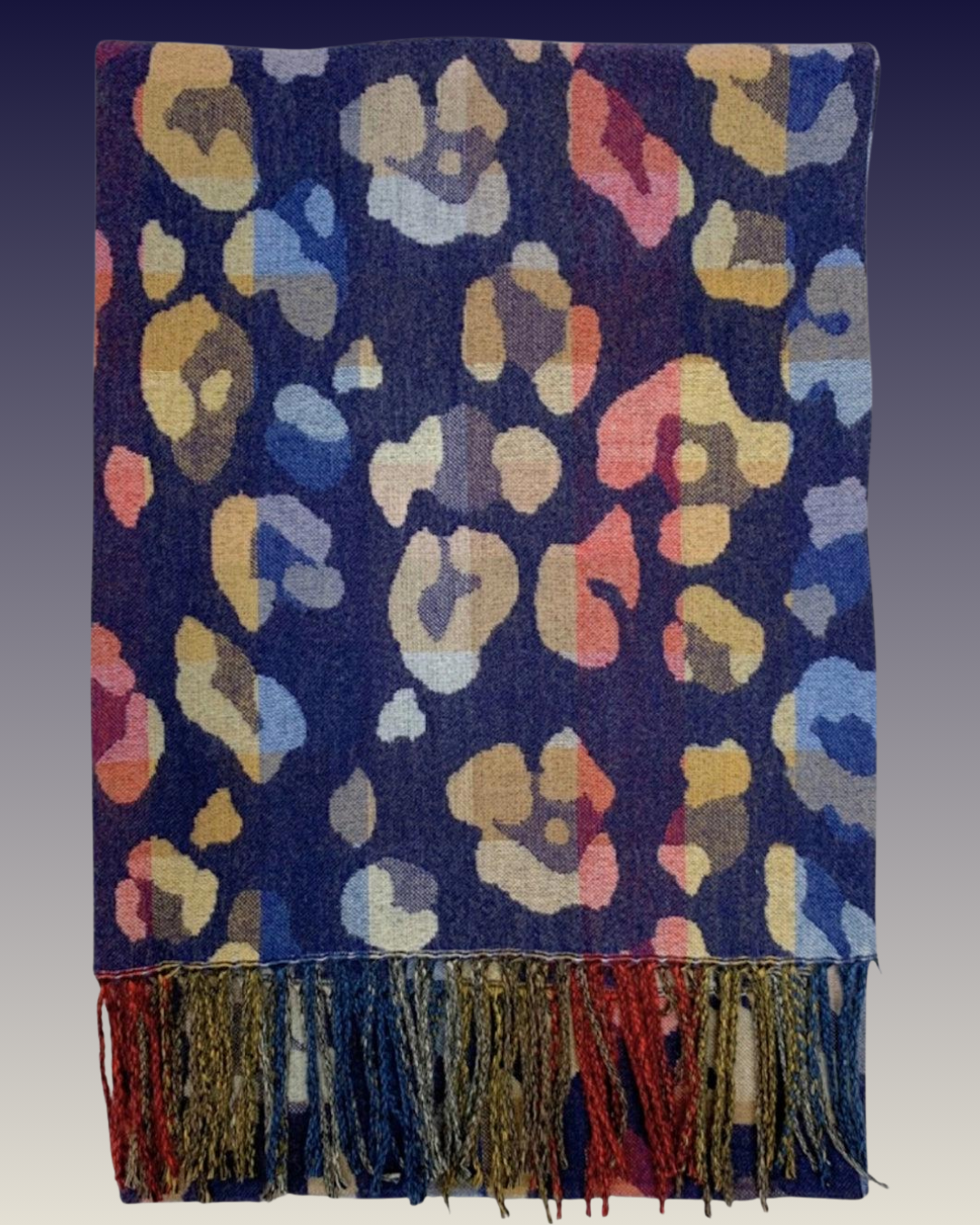 Navy Wild Side Cashmere blend scarf