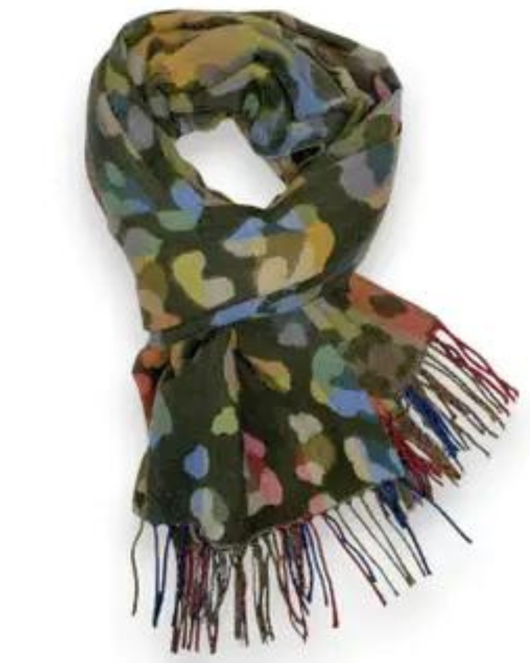 Khaki Wild Side Cashmere blend Scarf