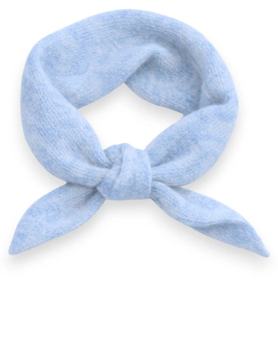 Pale p blue wool blend triangle neck scarf