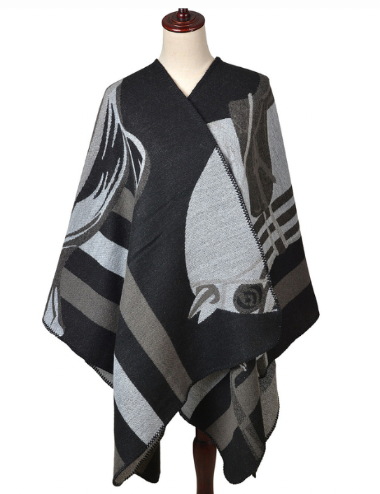 Cashmere blend Warrior Wrap in black