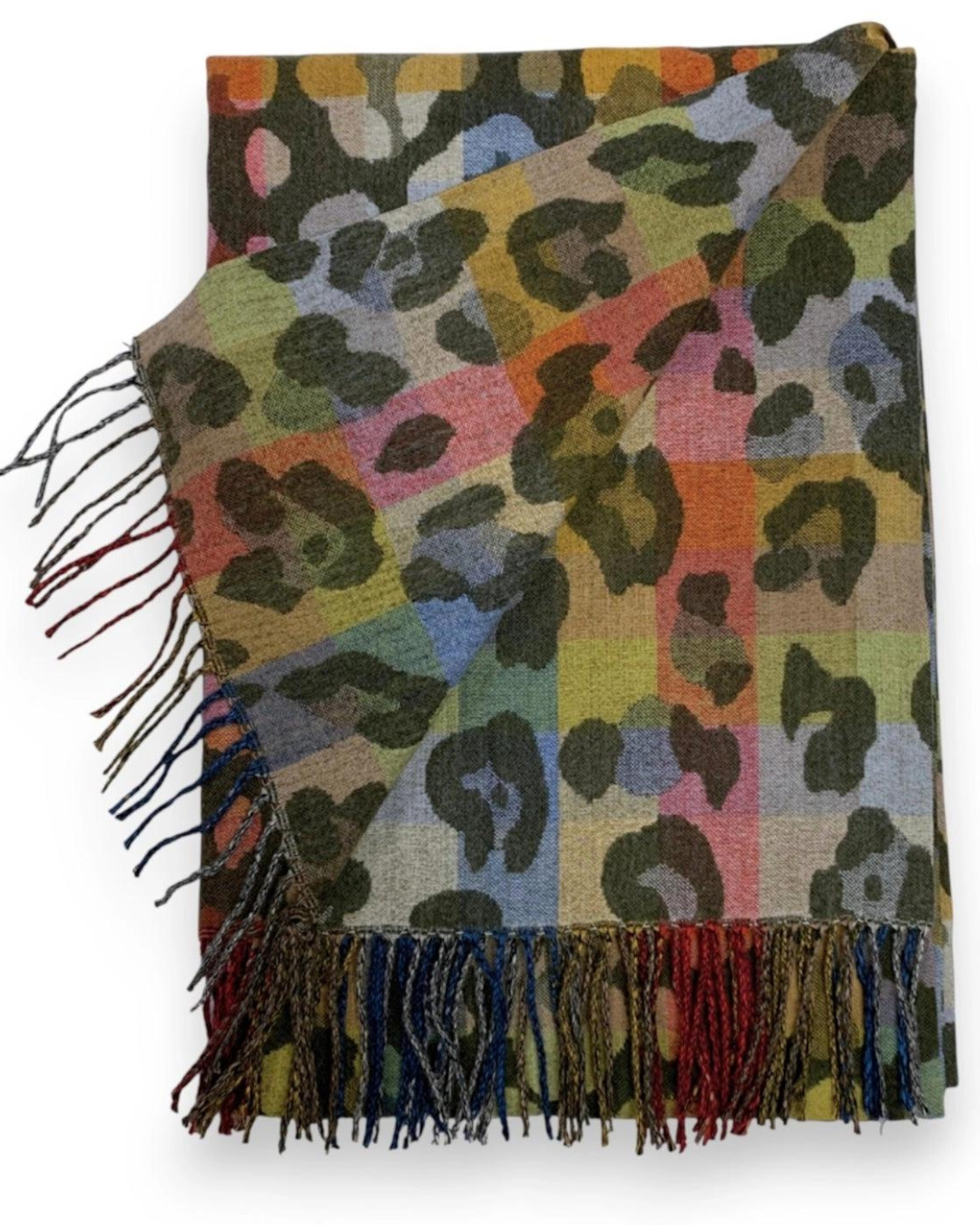 Khaki Wild Side Cashmere blend Scarf