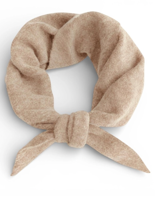 Biscuit Wool blend triangle Neck Scarf