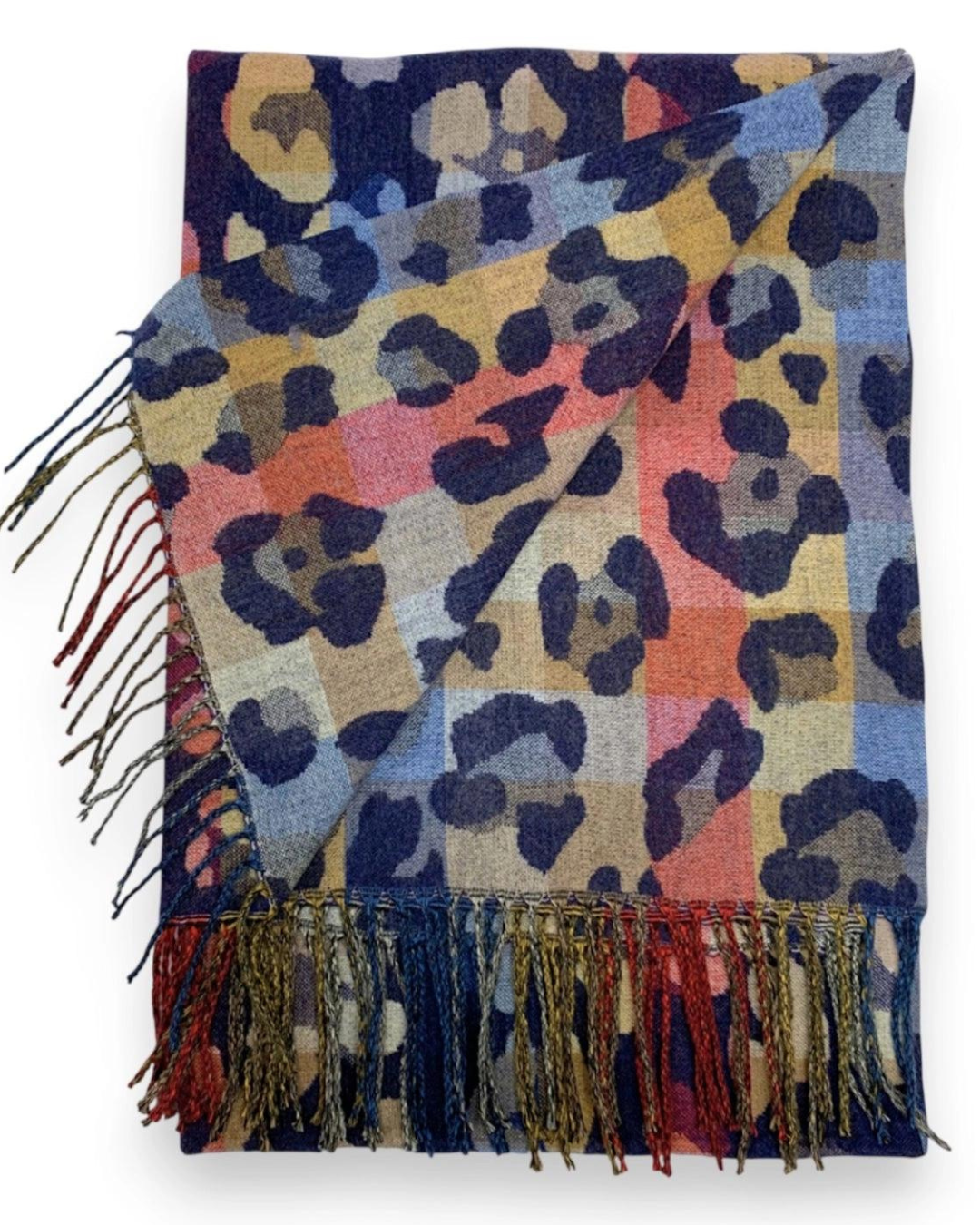 Navy Wild Side Cashmere blend scarf
