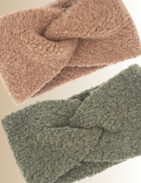 Sage and camel Soft Twist Headbands