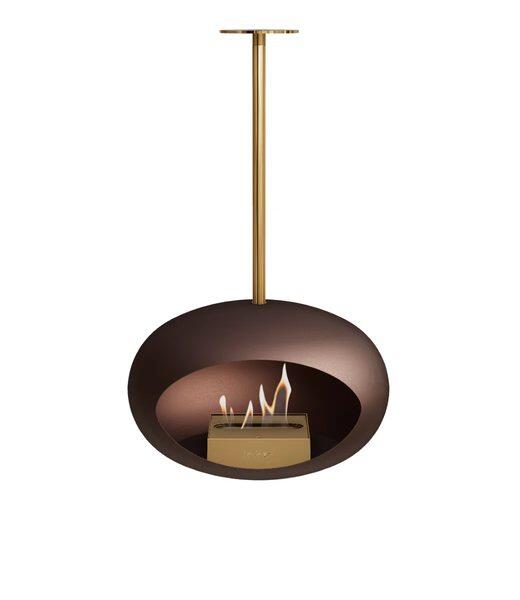 Le Feu Dome Sky Ceiling-Hung Bioethanol Fire in Mocca