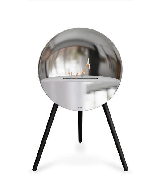 Le Feu Eye Freestanding Bioethanol Fire in Chromed Silver