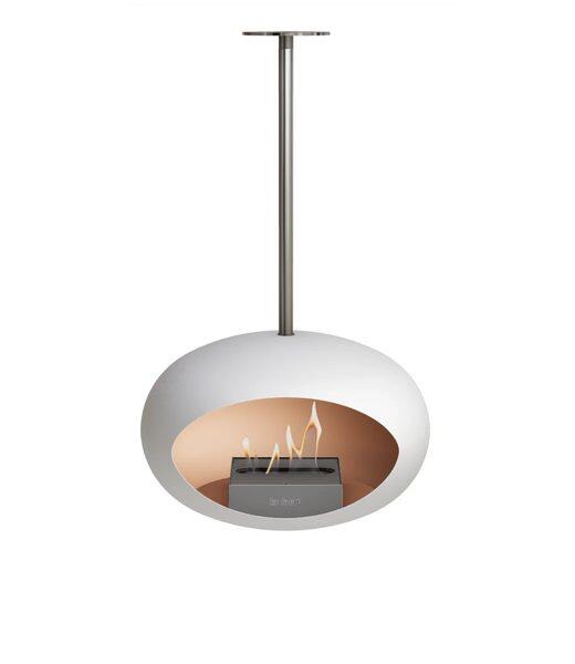 Le Feu Dome Sky Ceiling-Hung Bioethanol Fire in White