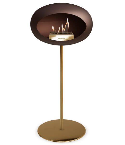 Le Feu Dome Ground Steel High Bioethanol Fire in Mocca