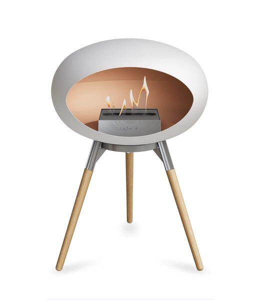 Le Feu Dome Ground Wood Low Bioethanol Fire in White