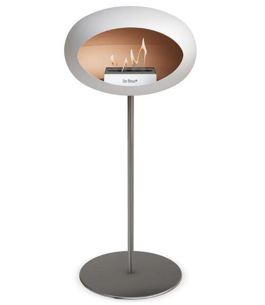 Le Feu Dome Ground Steel High Bioethanol Fire in White