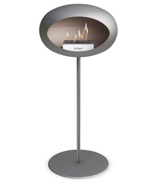 Le Feu Dome Ground Steel High Bioethanol Fire in Nickel