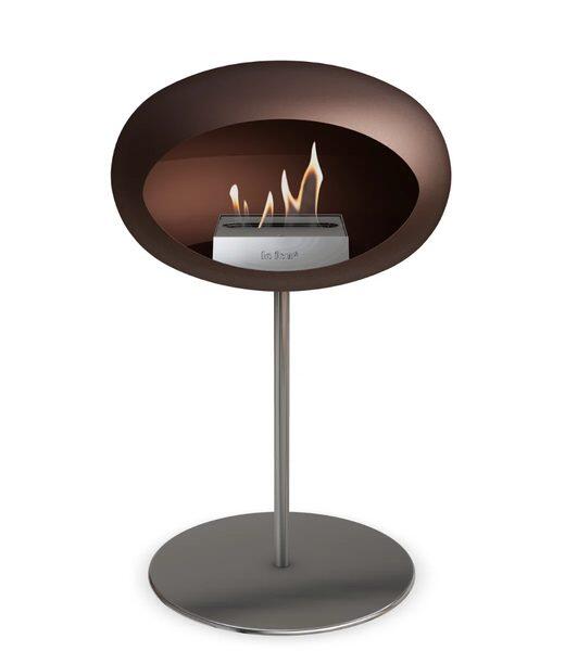 Le Feu Dome Ground Steel Low Bioethanol Fire in Mocca
