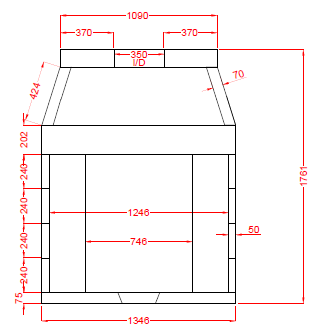 Firechest 1200 front dimensions