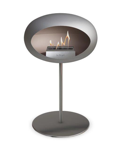 Le Feu Dome Ground Steel Low Bioethanol Fire in Nickel