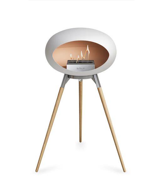 Le Feu Dome Ground Wood High Bioethanol Fire in White
