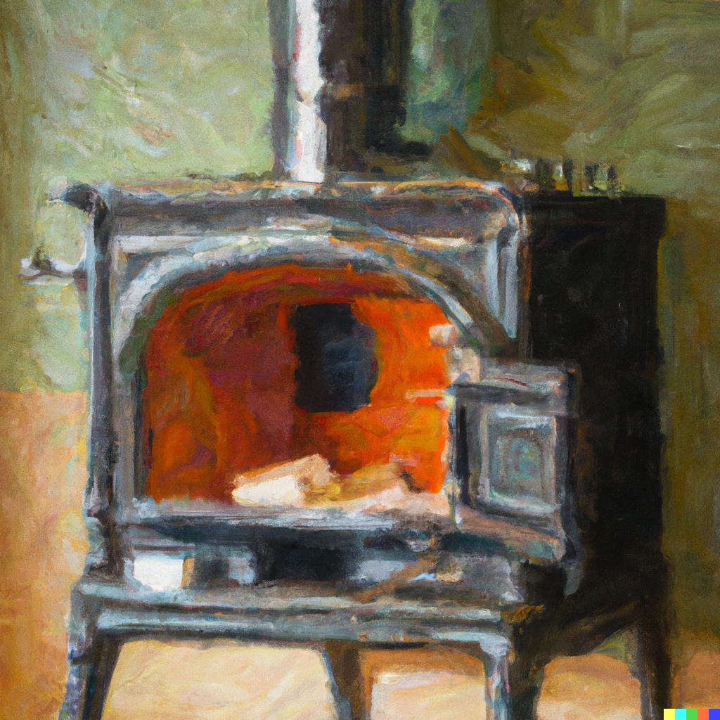 Wood Burning Stove Painting - Impressionism