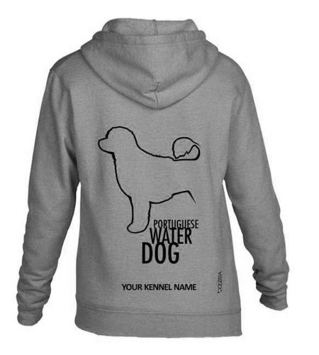 Portuguese Water Dog, Dog Breed Hoodies Women's & Men's Full Zipped Heavy Blend Exclusive Dogeria Design