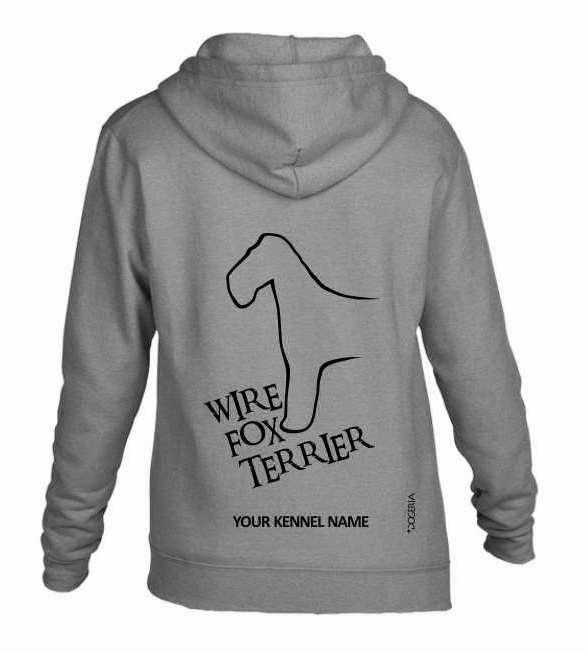Wire Fox Terrier Dog Breed Hoodie Women's & Men's Full Zipped Heavy Blend Exclusive Dogeria Design
