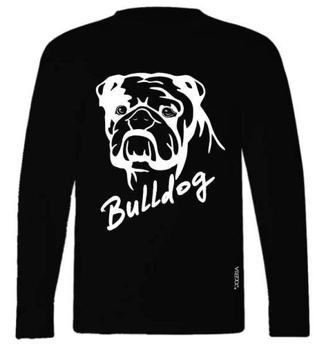 Bulldog (Head) T-Shirt Long-Sleeved Premium Cotton