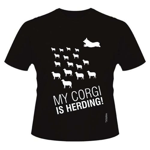 Corgi Herding T-Shirts Women's Roundneck Heavy Cotton