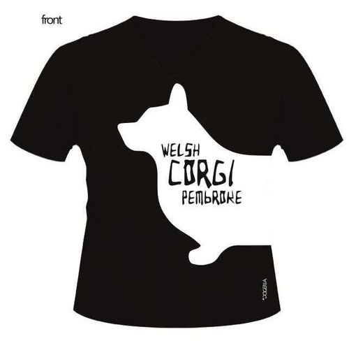 Corgi Pembroke T-Shirt Women's V Neck Premium Cottones