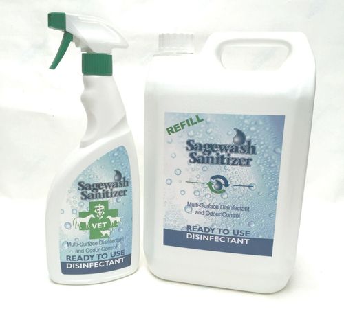 Sagewash Ready to Use Solution 750 ml Trigger Spray & 5 Litre Refill
