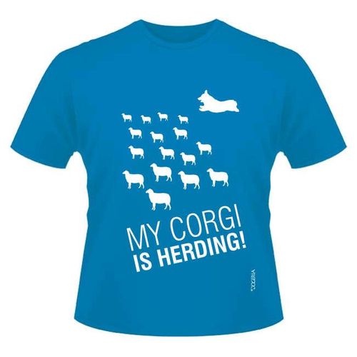 Corgi Herding T-Shirt Roundneck Heavy Cotton