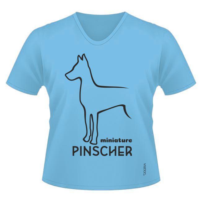 Miniature Pinscher T-Shirts Women's V Neck Premium Cotton